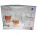 set 6 cesti KIM ceai roses 888 din sticla transparenta cu farfurie 200 ml