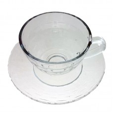 set 6 cesti KIM picnic 854 din sticla transparenta cu farfurie 250 ml