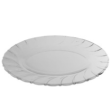 set 3 platouri ovale KIG milano 013 din sticla transparenta cu model