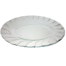 set 1 platou oval KIG milano 013 din sticla transparenta cu model