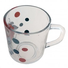 set 6 cani CG sky t557 din sticla transparenta cu model 200 ml