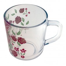 set 6 cani CG sky t478 din sticla transparenta cu model 200 ml