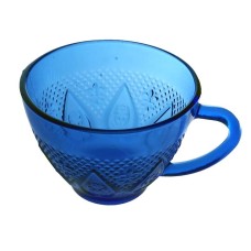 set 6 cesti BBC c35 din sticla albastra fara farfurie 200 ml