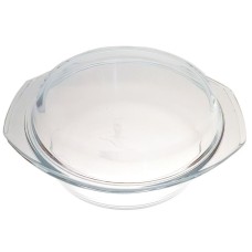 vas yena rotund cu capac MIJOTEX 2 l din sticla termorezistenta transparenta 2000 ml