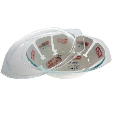 vas yena oval cu capac MIJOTEX 3 l din sticla termorezistenta transparenta 3000 ml