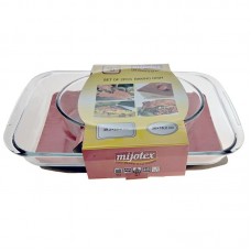 set 2 vase yena ovale MIJOTEX 2.9 l 1.3 l din sticla termorezistenta transparenta 2900 ml 1300 ml