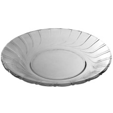 set 1 platou rotund adanc KIM milano 11d din sticla transparenta cu model