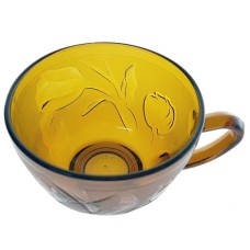 set 6 cesti KIM cup din sticla vermeil fara farfurie 200 ml